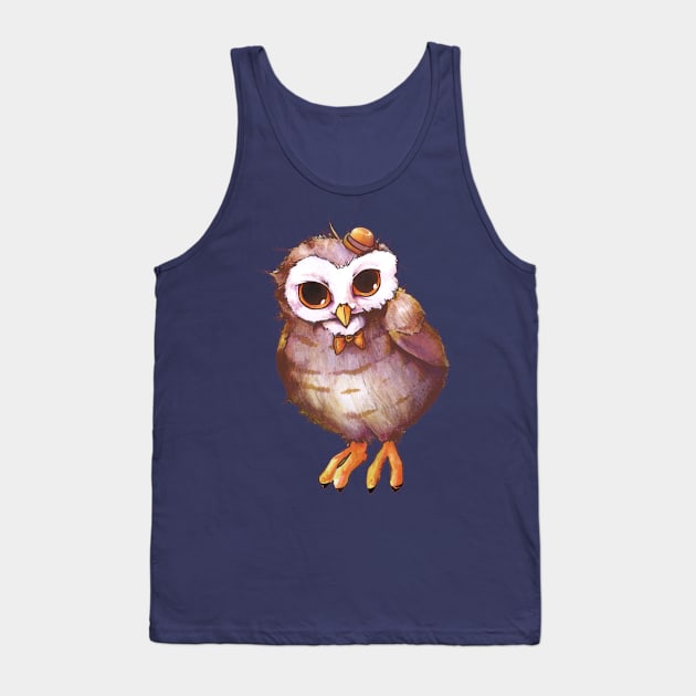 Hadrian, Gentleman Owl Tank Top by FishWithATopHat